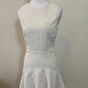 Topshop White Peplum Dress | Size 2 US |Elegant & Chic Perfect for Bridal Shower
